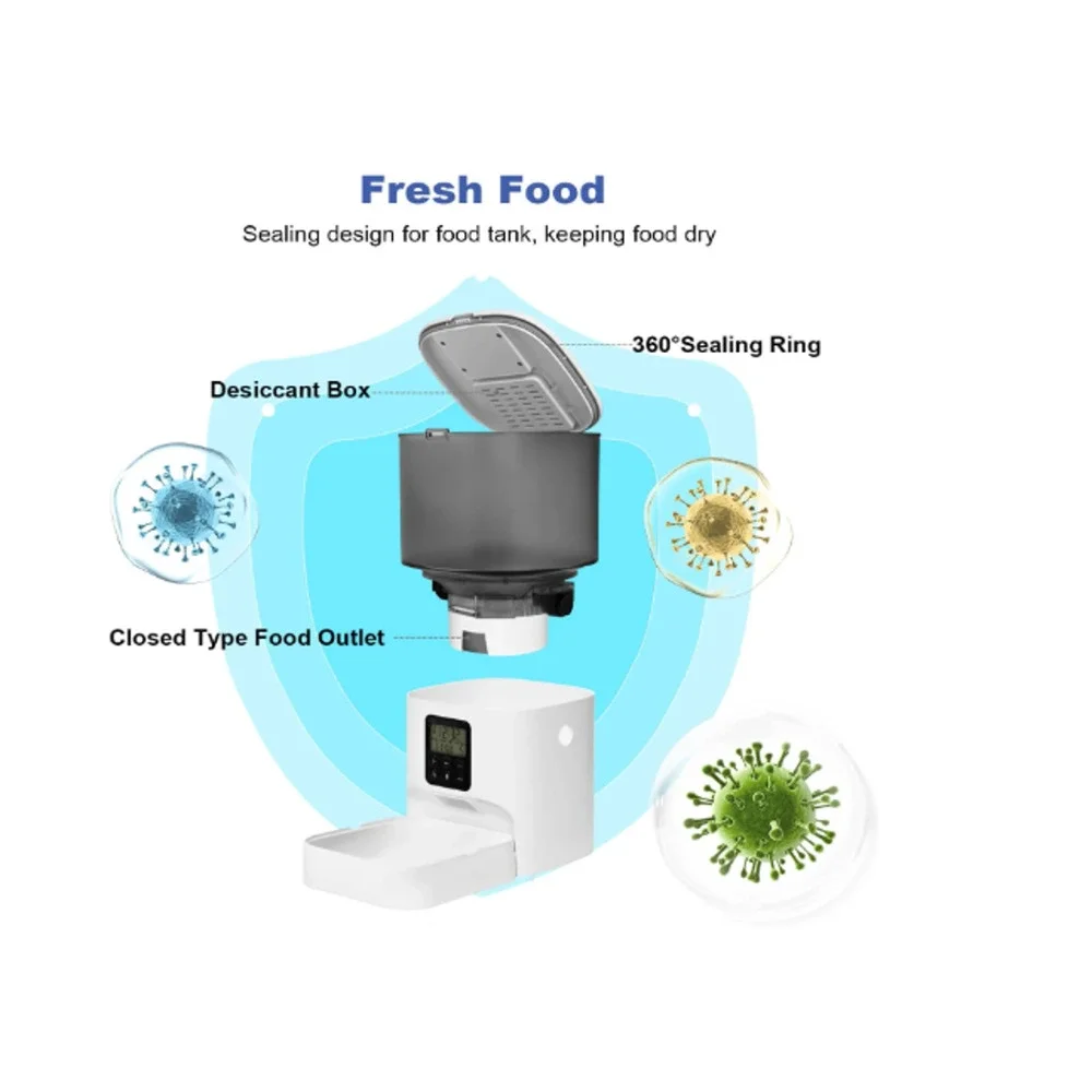 Automatic Cat Feeder Timed Dog & Cat Food Dispenser with 10s Voice Recorder GUC